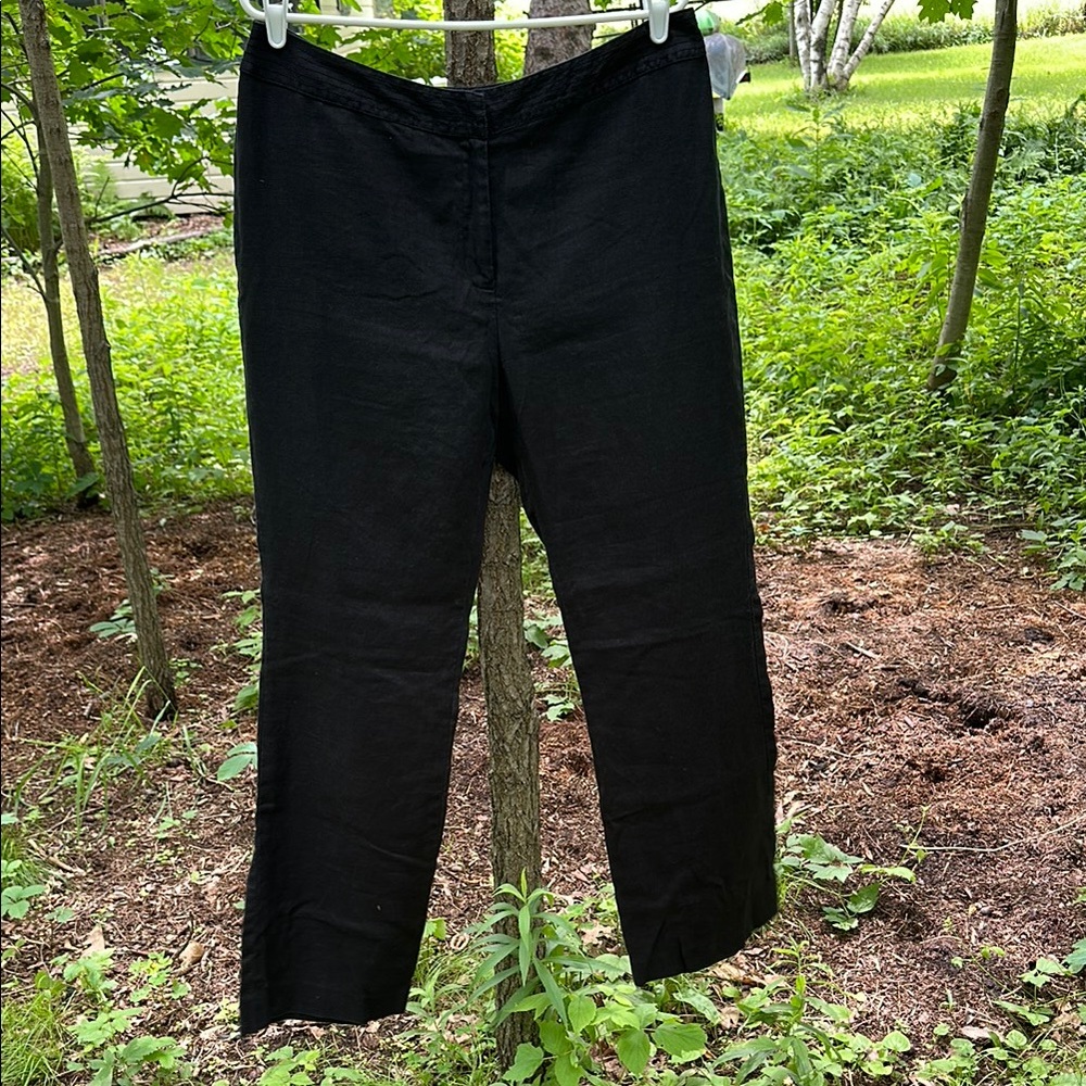 Linen Black Straight Legged Pants Sz 14